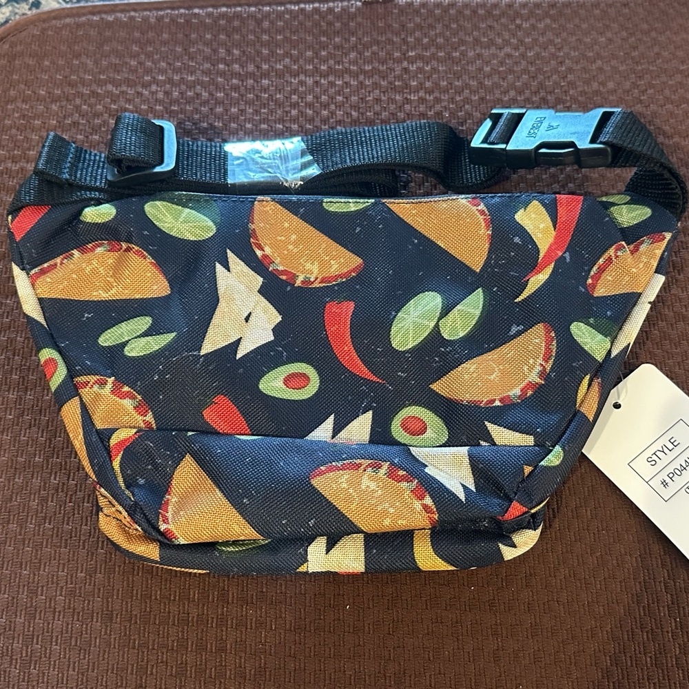 NWT Everest Navy Blue taco Patterned Belt Bag Fanny Pack Waist Bag - Picture 7 of 12